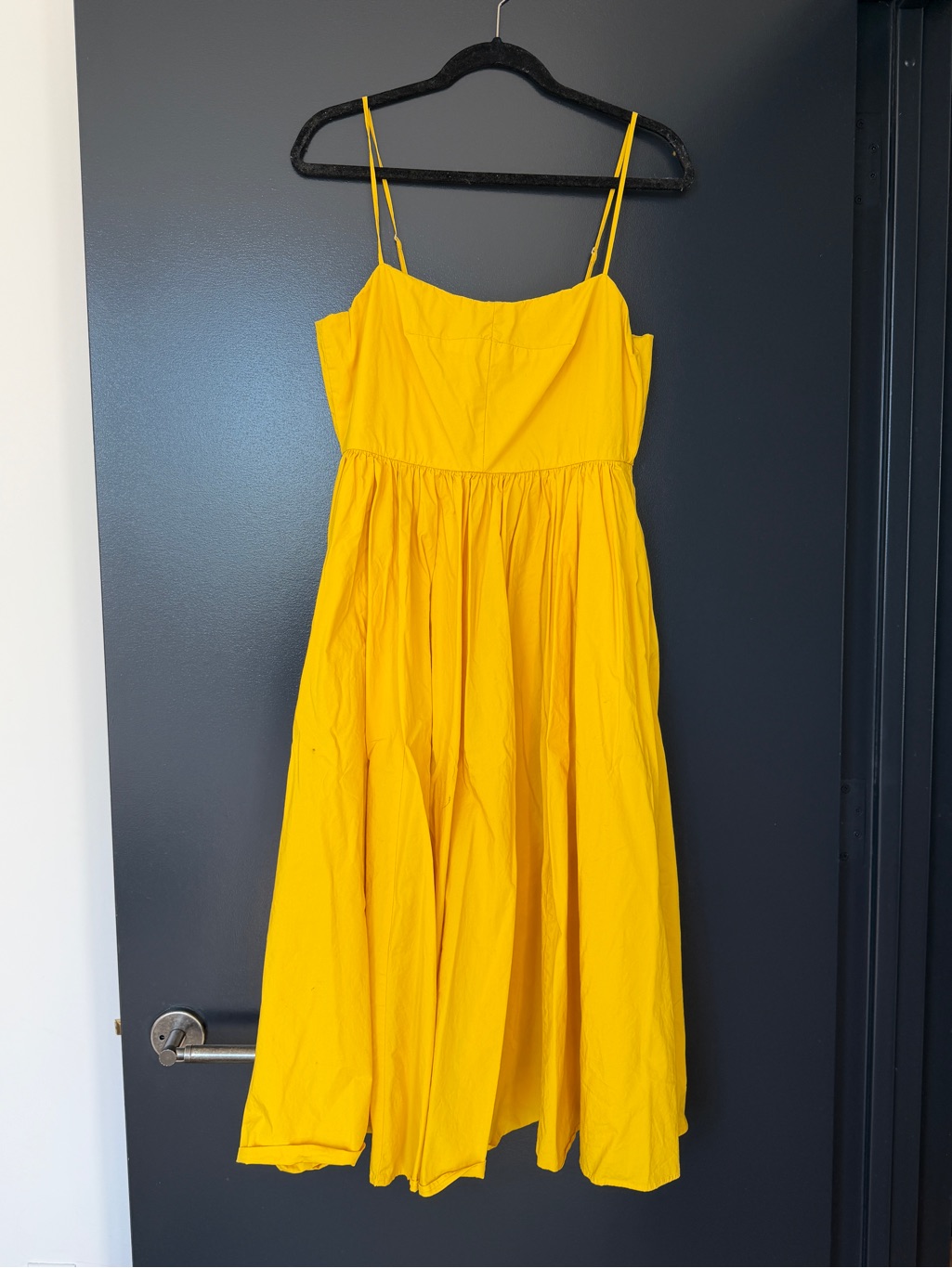 J. Crew Bright Yellow Spaghetti-Strap Midi Dress